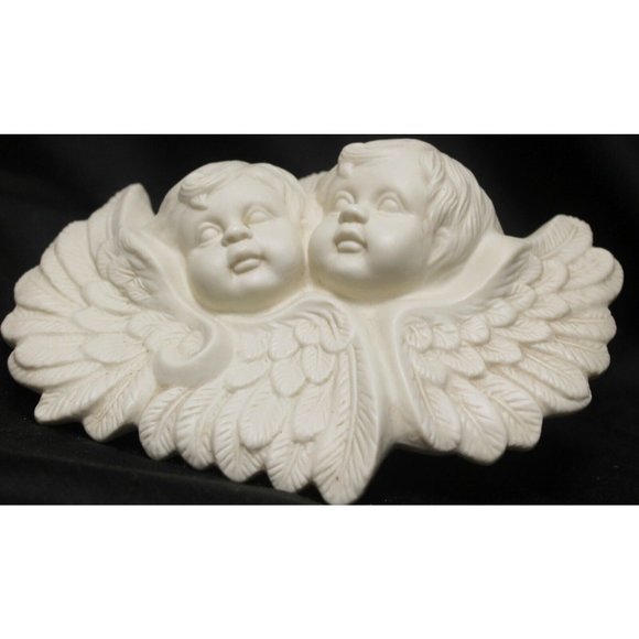 White Porcelain Cherub Angel Trinket Box Jewelry Baby Face Rose Gothic Victorian - Picture 6 of 9